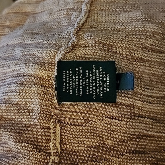 Lauren Ralph Lauren Striped Creme Body-Con Dress Size Medium Cotton Linen - Picture 5 of 5